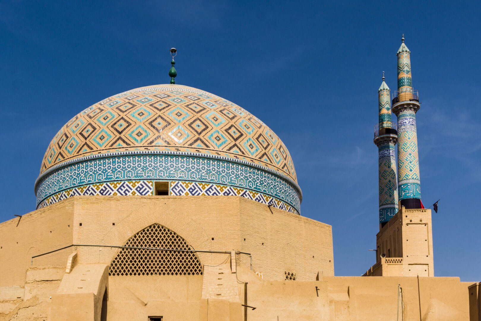 view on Jami mosque in Yazd -Iran